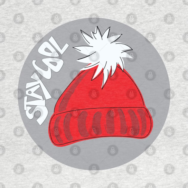 Whimsical cartoon toque with Stay Cool illustrated text by Angel Dawn Design